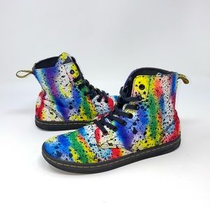 ❤️Dr Marten Hackney Paint Splattered Boots.  Size 8.